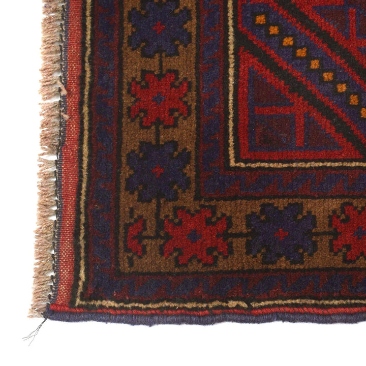 Afghan Baluchi Rug 2' 11" x 4' 5" Hand-Knotted | No. AL52351