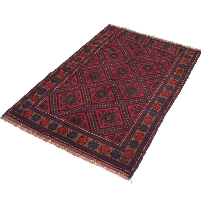 Afghan Baluchi Rug 2' 11" x 4' 5" Hand-Knotted | No. AL52351