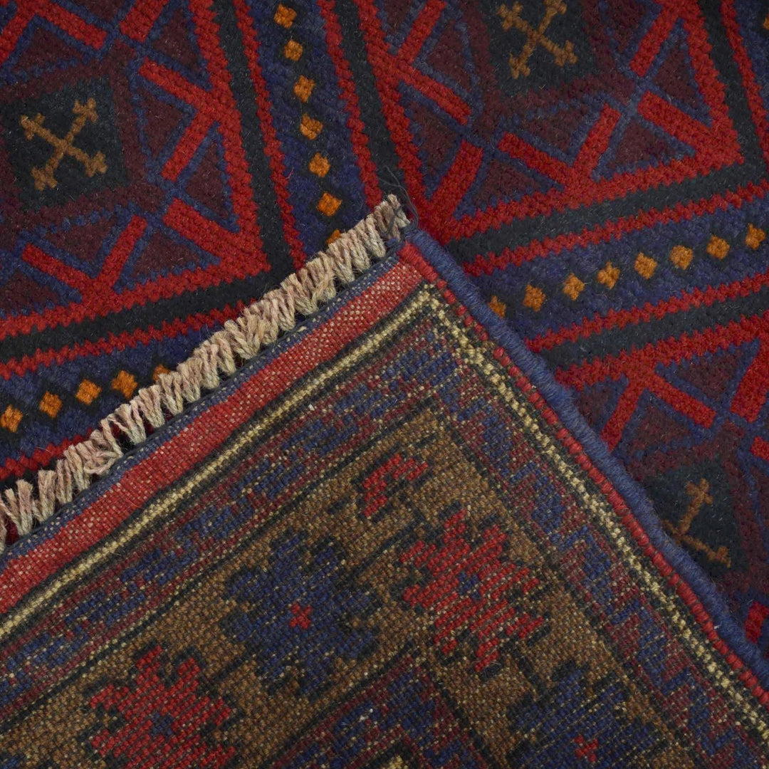 Afghan Baluchi Rug 2' 11" x 4' 5" Hand-Knotted | No. AL52351