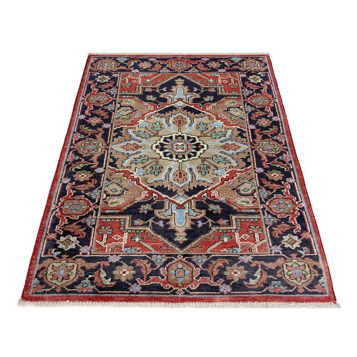 Afghan Heriz Rug 2' 8" x 4' 2" Hand-Knotted | No. AL52355