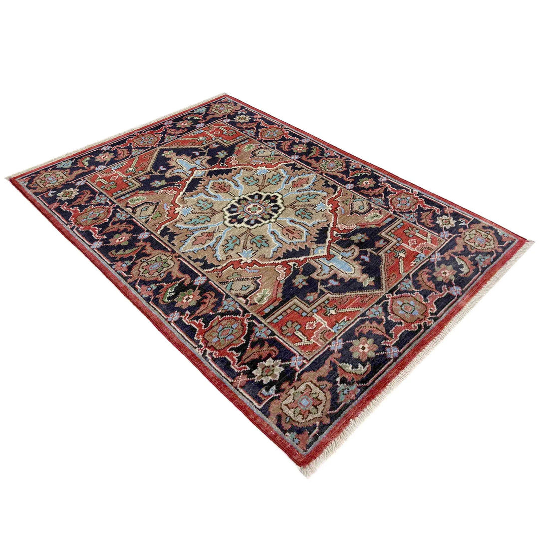 Afghan Heriz Rug 2' 8" x 4' 2" Hand-Knotted | No. AL52355
