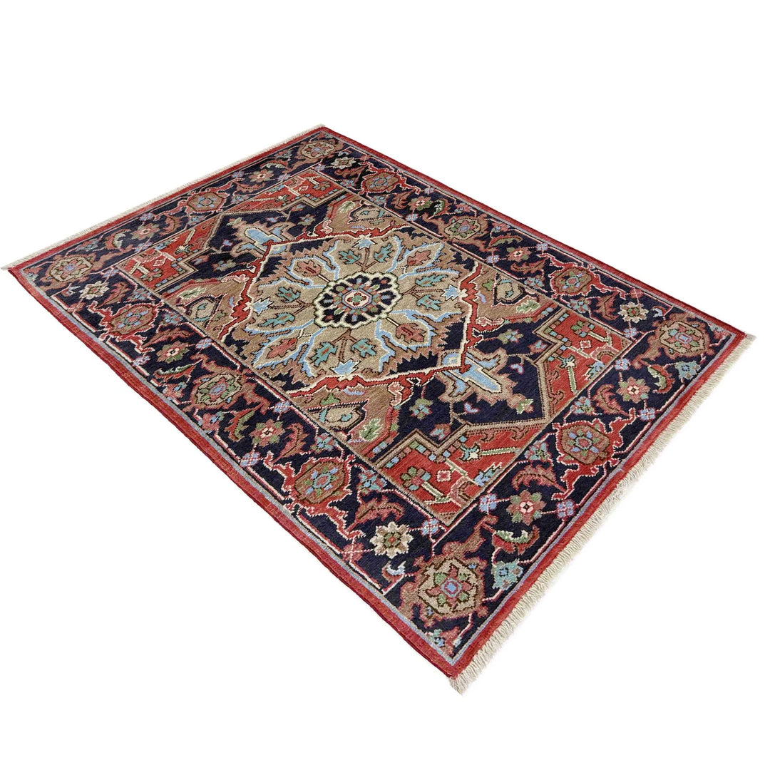 Afghan Heriz Rug 2' 8" x 4' 2" Hand-Knotted | No. AL52355