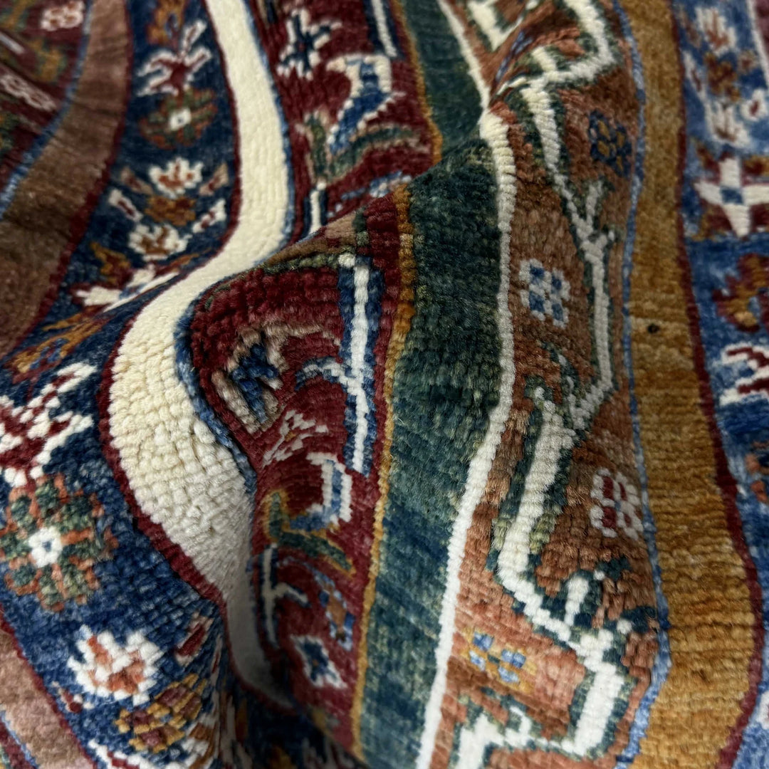Red Afghan Sultani Rug 5' 9" x 7' 9" Hand-Knotted | No. AL52361