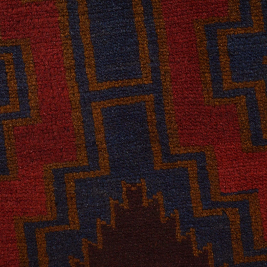 Afghan Baluchi Rug 2' 8" x 4' 2" Hand-Knotted | No. AL52367