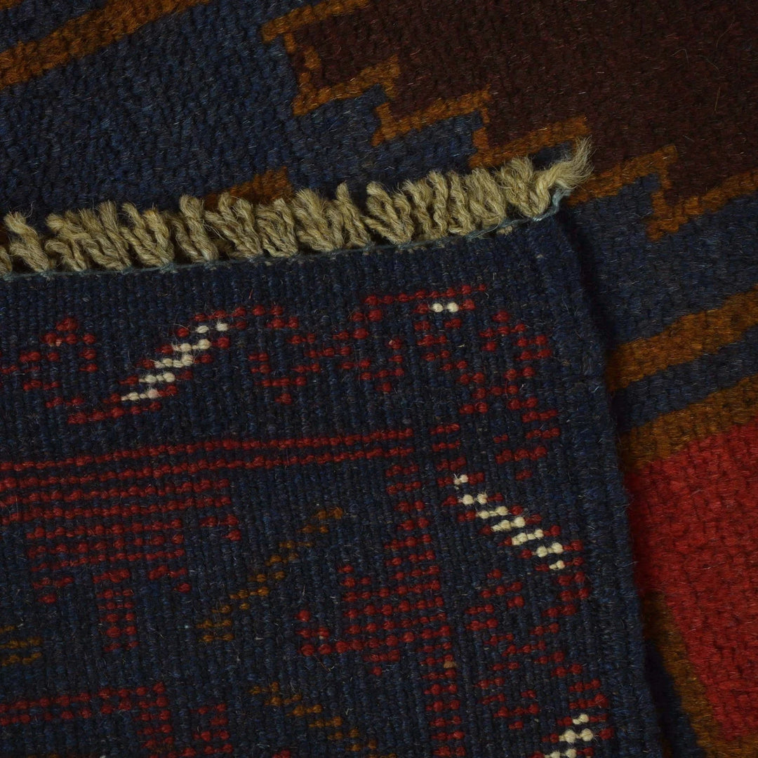 Afghan Baluchi Rug 2' 8" x 4' 2" Hand-Knotted | No. AL52367