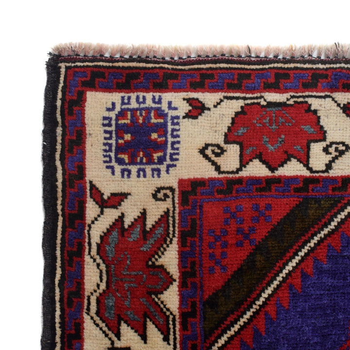 Multicolor Afghan Baluchi Rug 3'9" x 6'1" Hand-Knotted | No. AL524327