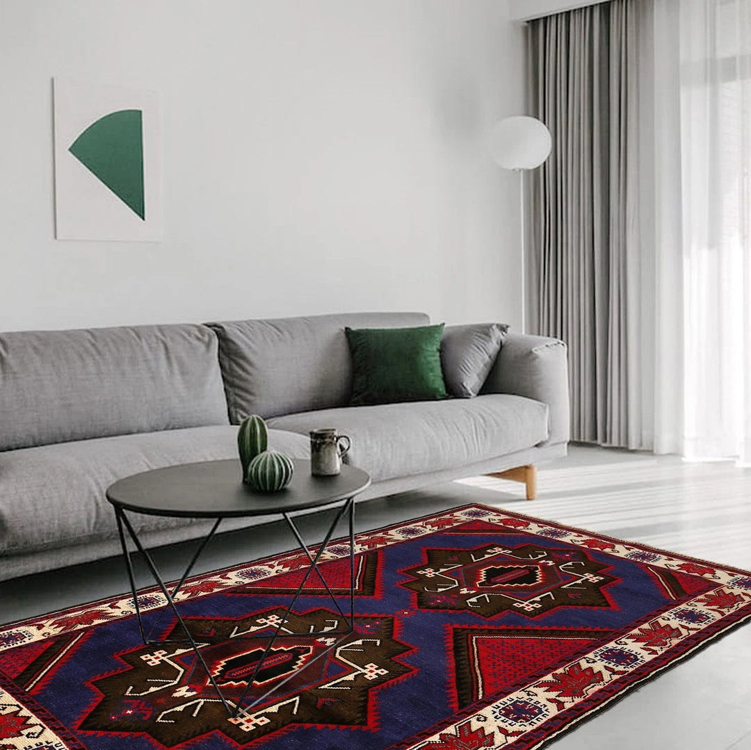 Multicolor Afghan Baluchi Rug 3'9" x 6'1" Hand-Knotted | No. AL524327