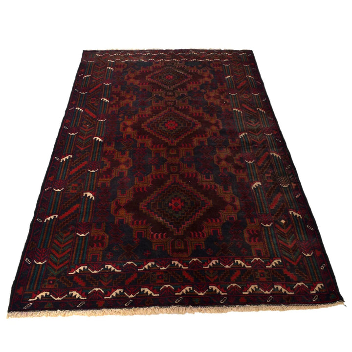 Afghan Baluchi Rug 4' 0" x 6' 4" Hand-Knotted | No. AL52433