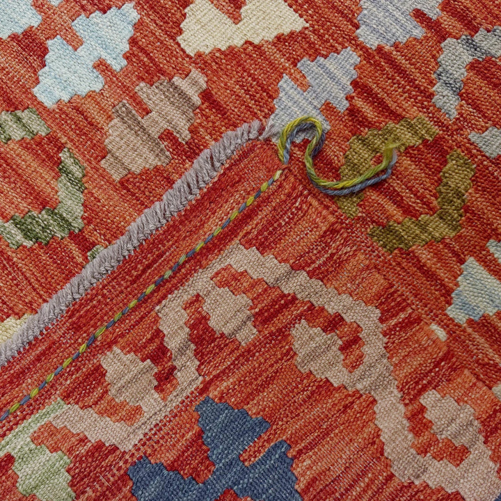 Afghan Vegetable Kilim Rug 8' 0" x 10' 0" Flat-Weave | No. AL525116