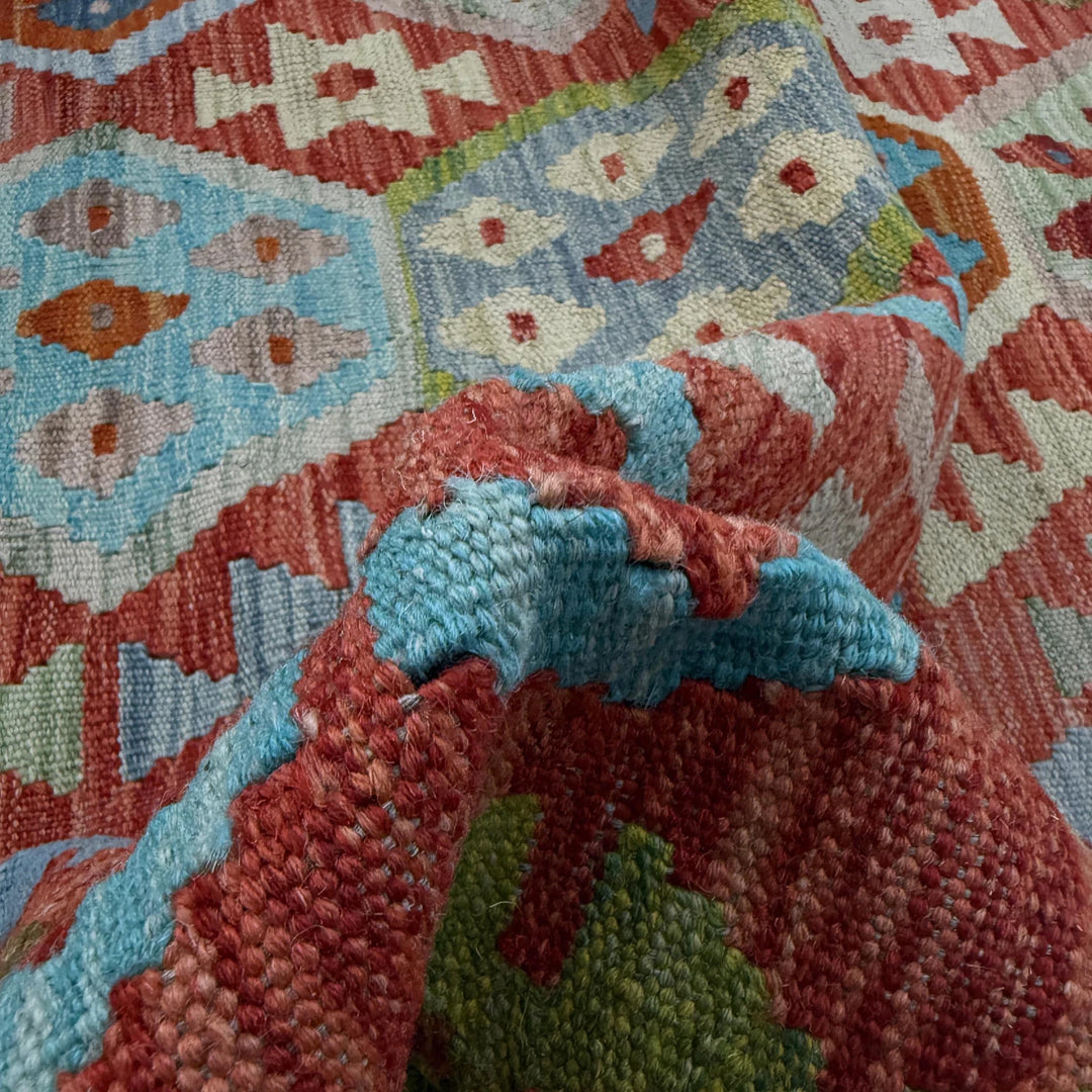 Afghan Vegetable Kilim Rug 8' 0" x 10' 0" Flat-Weave | No. AL525116