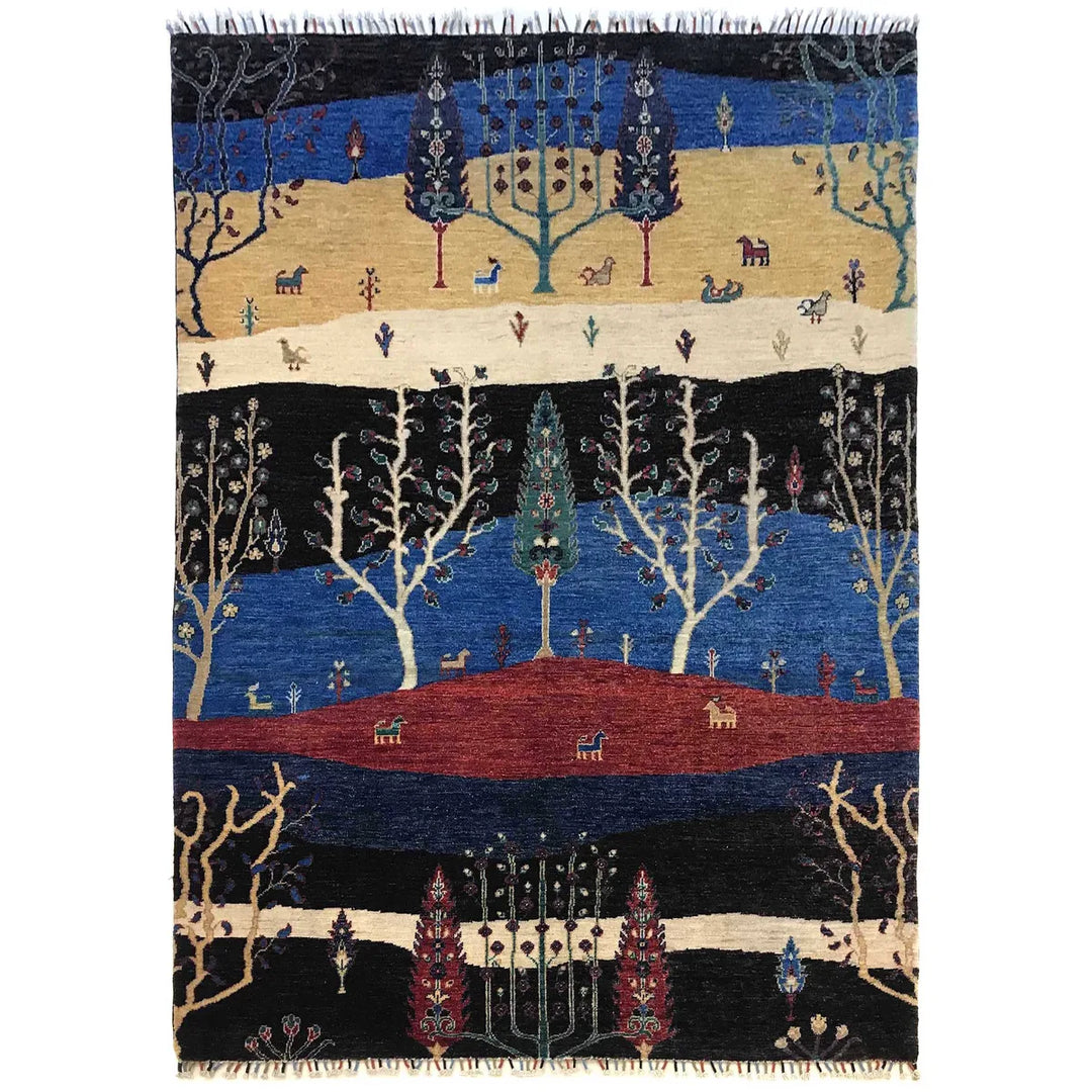 Afghan Tree Of Life Rug 5' 9" x 8' 1" Hand-Knotted | No. AL52525