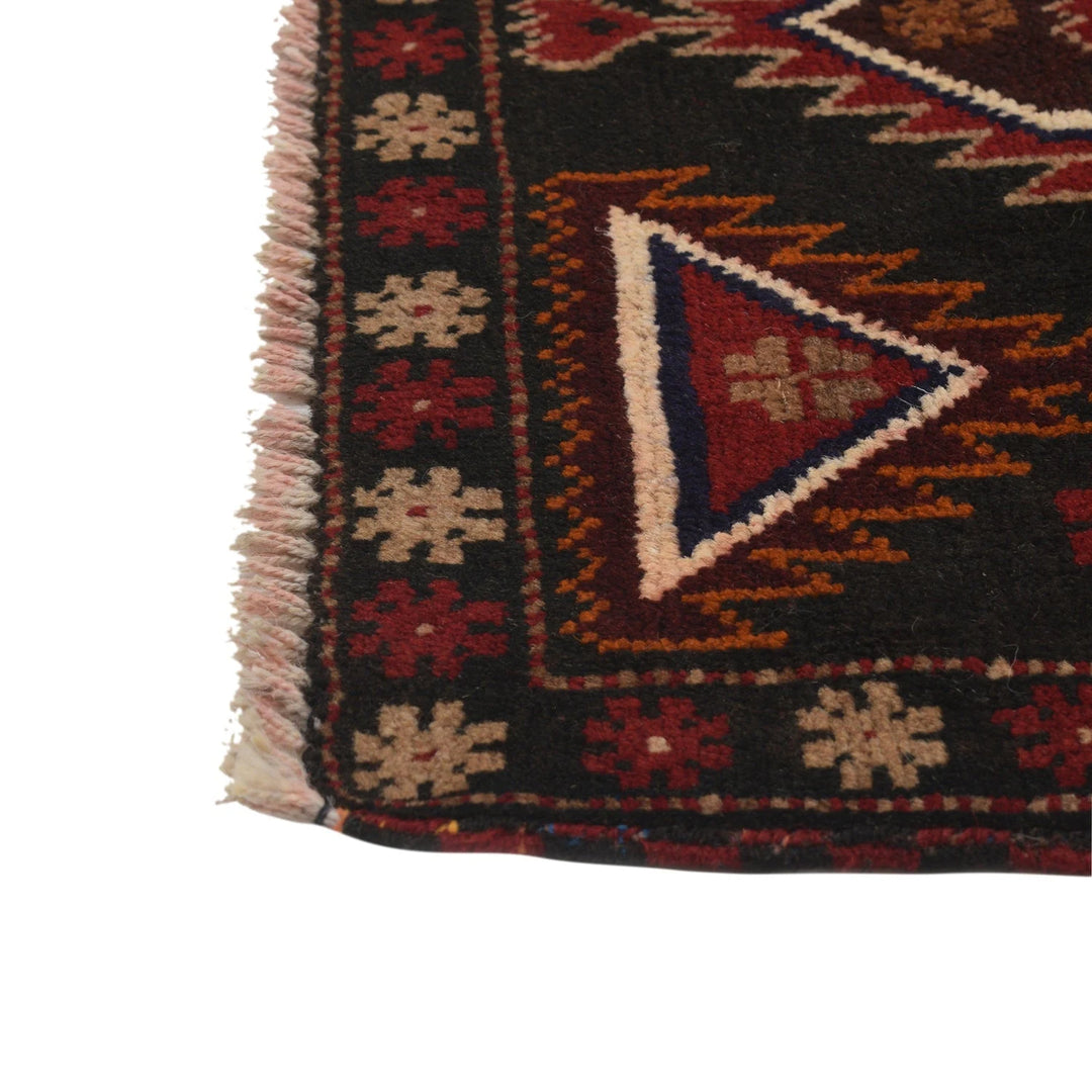 Afghan Baluchi Rug 2' 8" x 4' 1" Hand-Knotted | No. AL52612