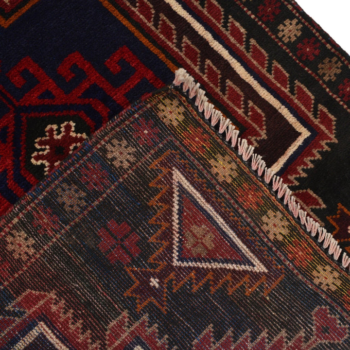 Afghan Baluchi Rug 2' 8" x 4' 1" Hand-Knotted | No. AL52612
