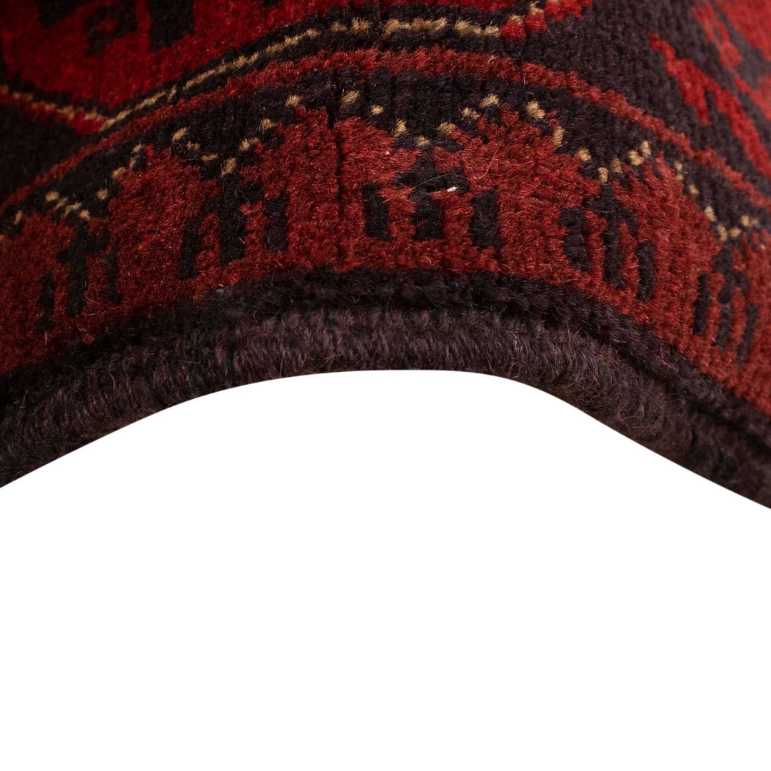 Red Afghan Khal Mohammadi Rug 3' 4" x 4' 11" Hand-Knotted | No. AL52622