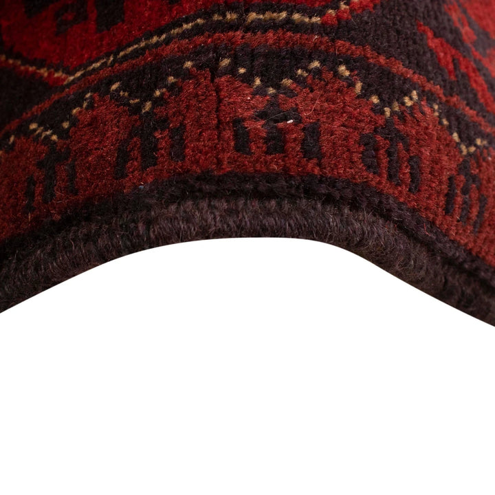 Red Afghan Khal Mohammadi Rug 3' 4" x 4' 11" Hand-Knotted | No. AL52622