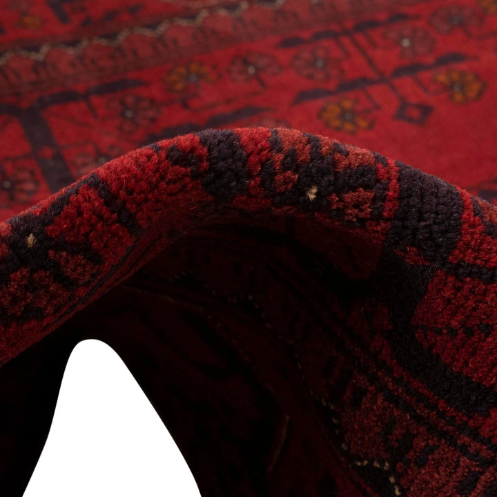 Red Afghan Khal Mohammadi Rug 3' 4" x 4' 11" Hand-Knotted | No. AL52622