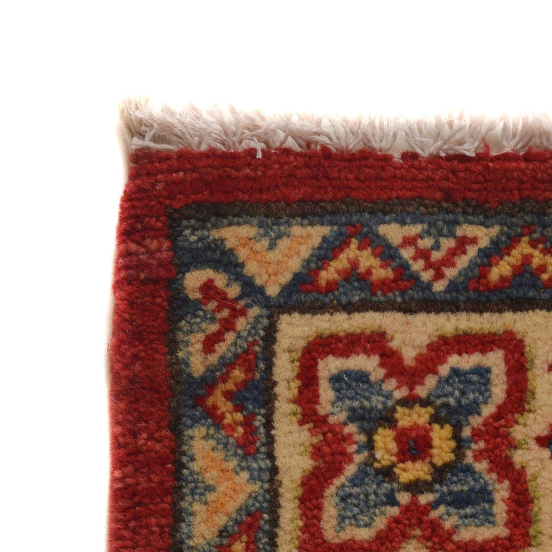 Red Afghan Kazak Rug 2'8" x 4'2" Hand-Knotted | No. AL52661