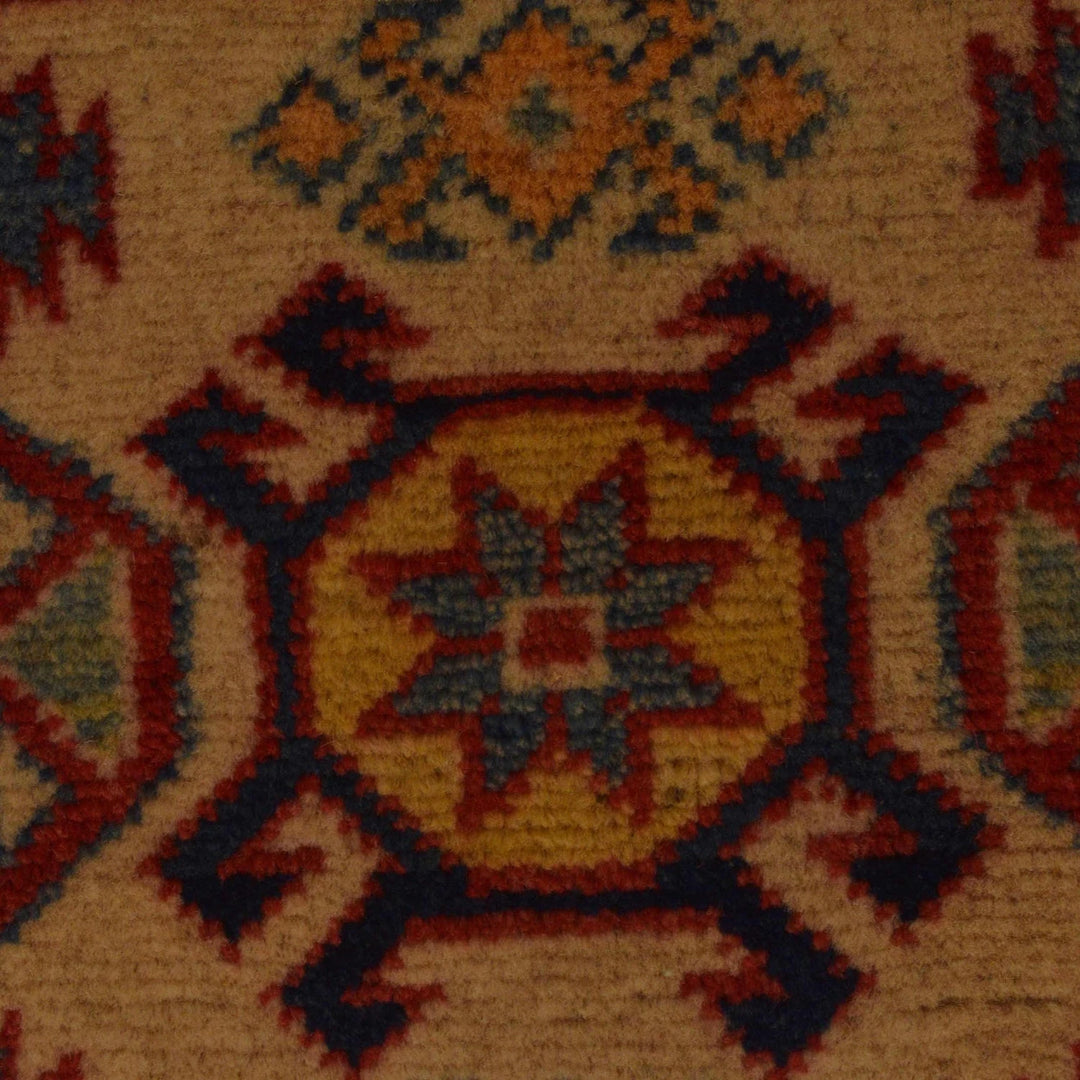 Red Afghan Kazak Rug 2'8" x 4'2" Hand-Knotted | No. AL52661