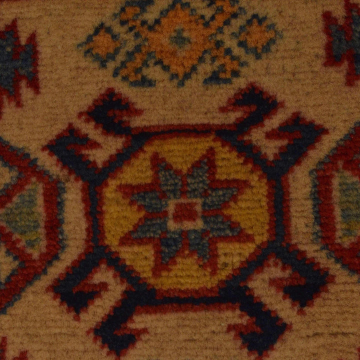 Red Afghan Kazak Rug 2'8" x 4'2" Hand-Knotted | No. AL52661