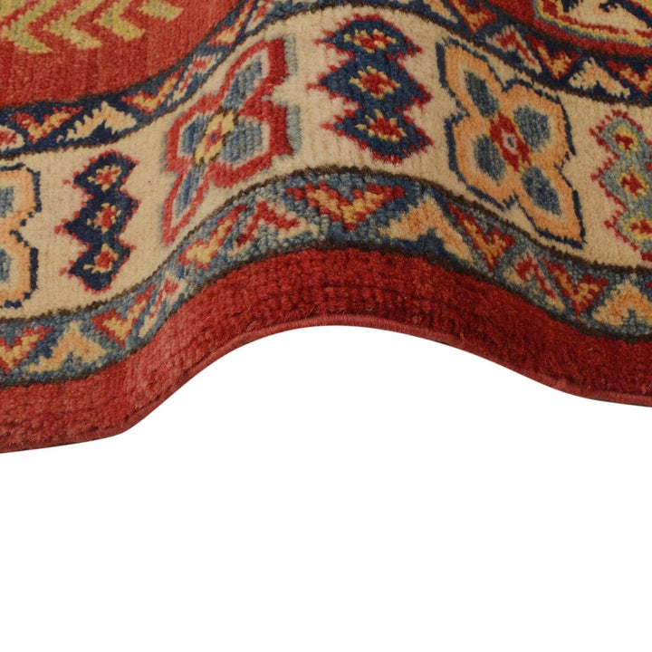 Red Afghan Kazak Rug 2'8" x 4'2" Hand-Knotted | No. AL52661
