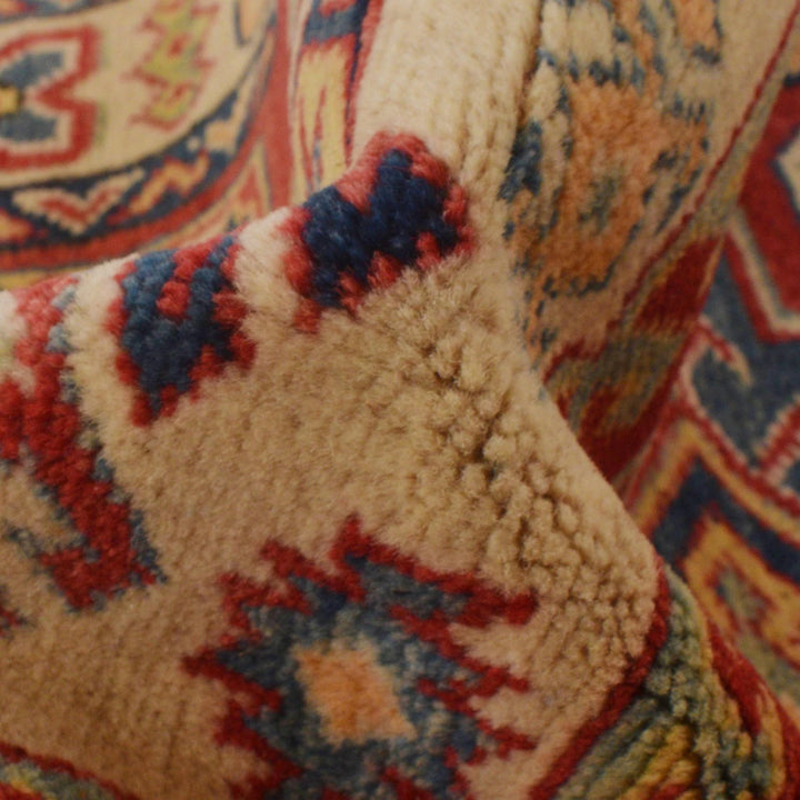 Red Afghan Kazak Rug 2'8" x 4'2" Hand-Knotted | No. AL52661