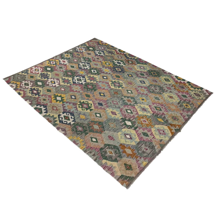Afghan Vegetable Kilim Rug 5' 10" x 8' 3" Flat-Weave | No. AL526734
