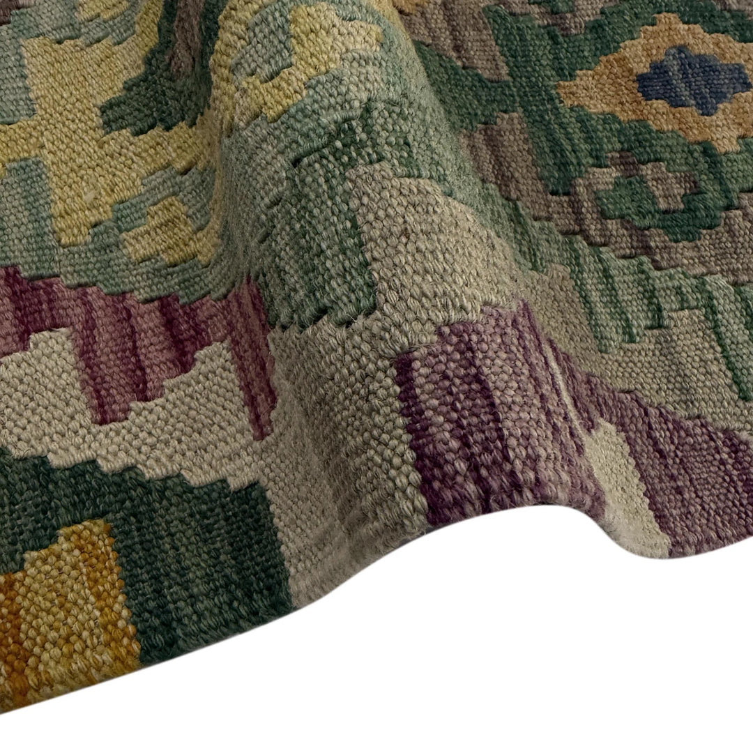 Afghan Vegetable Kilim Rug 5' 10" x 8' 3" Flat-Weave | No. AL526734