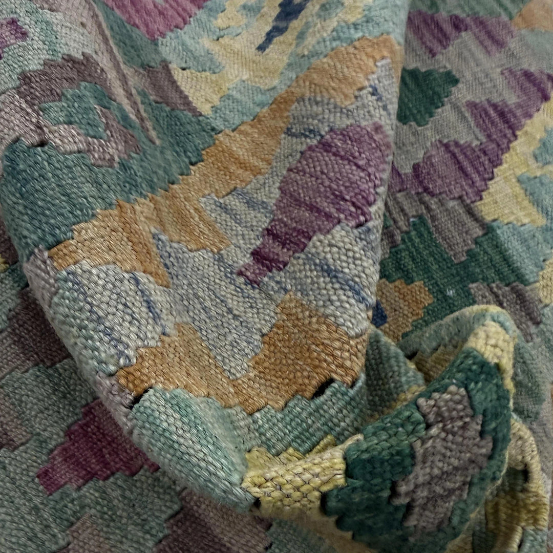 Afghan Vegetable Kilim Rug 5' 10" x 8' 3" Flat-Weave | No. AL526734