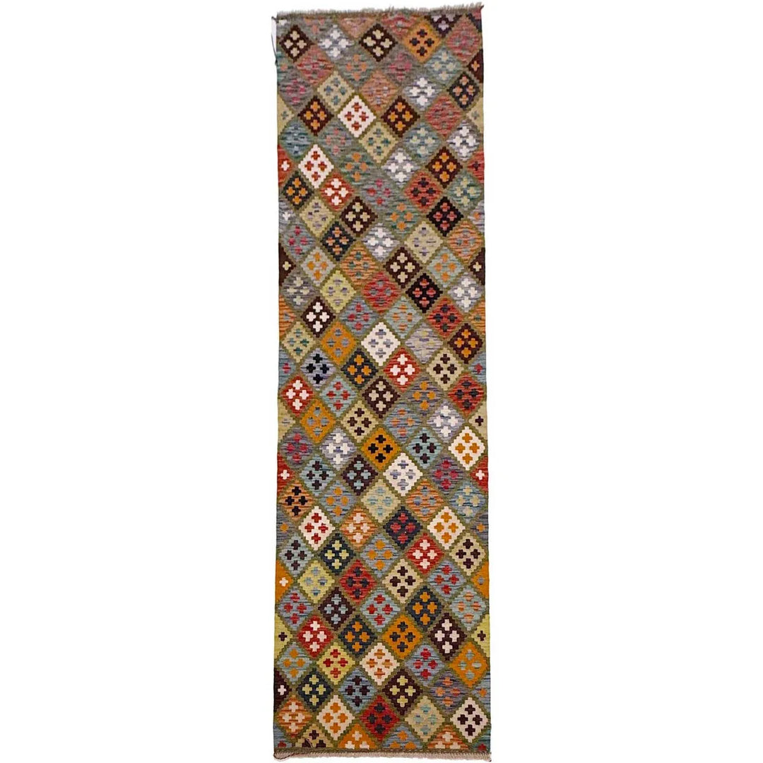 Afghan Kilim Rug 2' 8" x 9' 10" Flat-Weave | No. AL52688