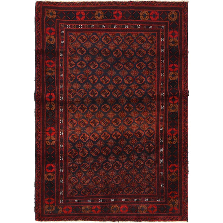 Afghan Baluchi Rug 4' 9" x 7' 9" Hand-Knotted | No. AL52732