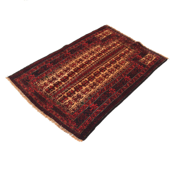 Afghan Prayer Rug 2' 7" x 4' 2" Hand-Knotted | No. AL52752