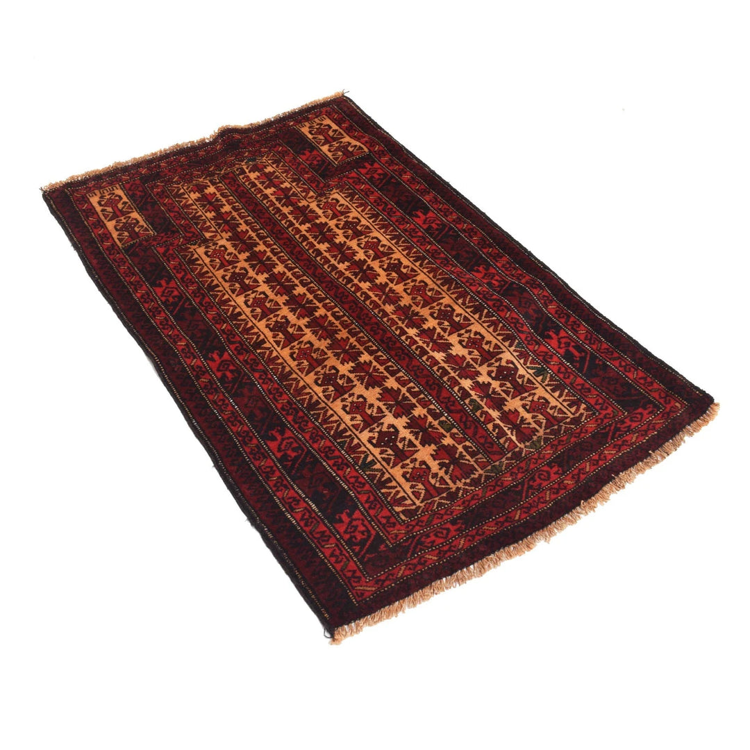 Afghan Prayer Rug 2' 7" x 4' 2" Hand-Knotted | No. AL52752