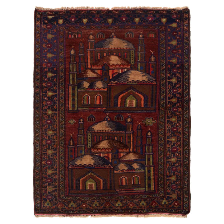 Afghan Prayer Rug 2' 11" x 4' 6" Hand-Knotted | No. AL52809