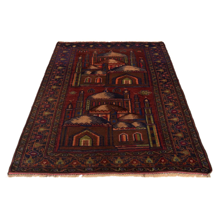 Afghan Prayer Rug 2' 11" x 4' 6" Hand-Knotted | No. AL52809