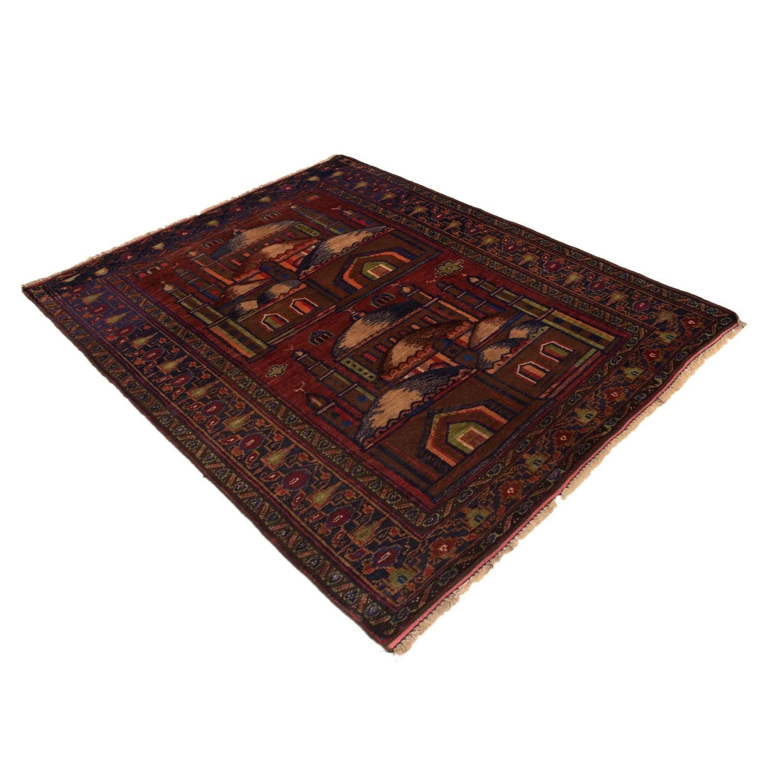 Afghan Prayer Rug 2' 11" x 4' 6" Hand-Knotted | No. AL52809