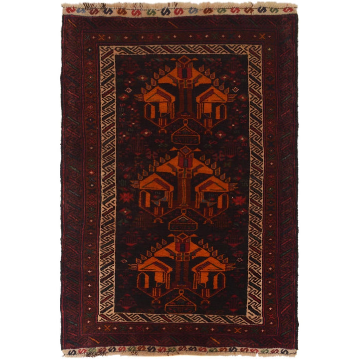 Afghan Baluchi Rug 2' 9" x 4' 7" Hand-Knotted | No. AL52840