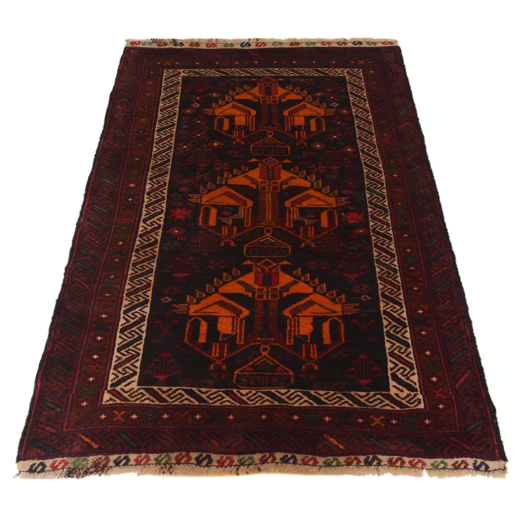 Afghan Baluchi Rug 2' 9" x 4' 7" Hand-Knotted | No. AL52840