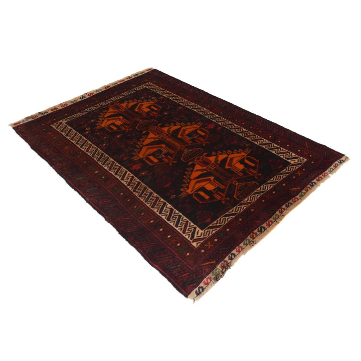 Afghan Baluchi Rug 2' 9" x 4' 7" Hand-Knotted | No. AL52840