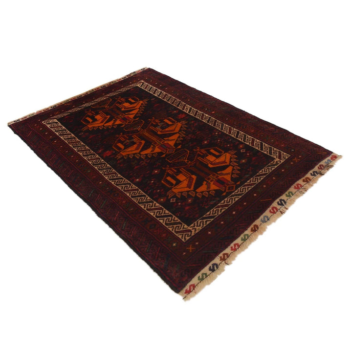 Afghan Baluchi Rug 2' 9" x 4' 7" Hand-Knotted | No. AL52840