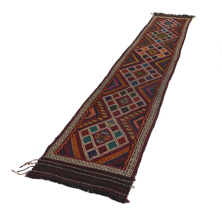 Afghan Suzani Kilim Rug 2' 2" x 11' 8" Flat-Weave | No. AL52841