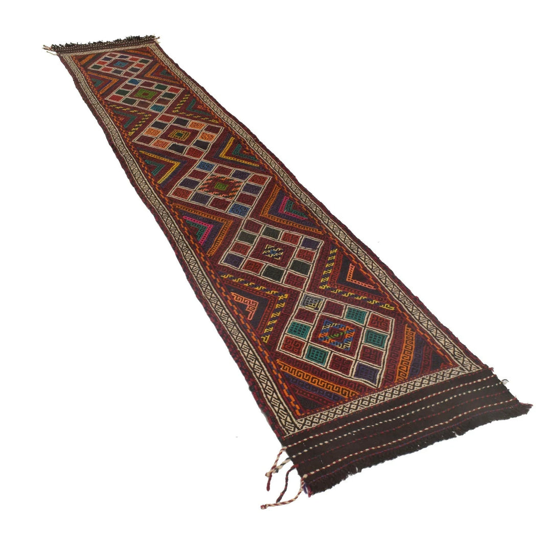 Afghan Suzani Kilim Rug 2' 2" x 11' 8" Flat-Weave | No. AL52841