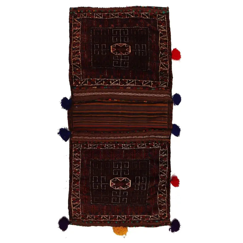 Afghan Baluch Saddle Bag Rug 2' 8" x 5' 9" Hand-Knotted | No. AL52844
