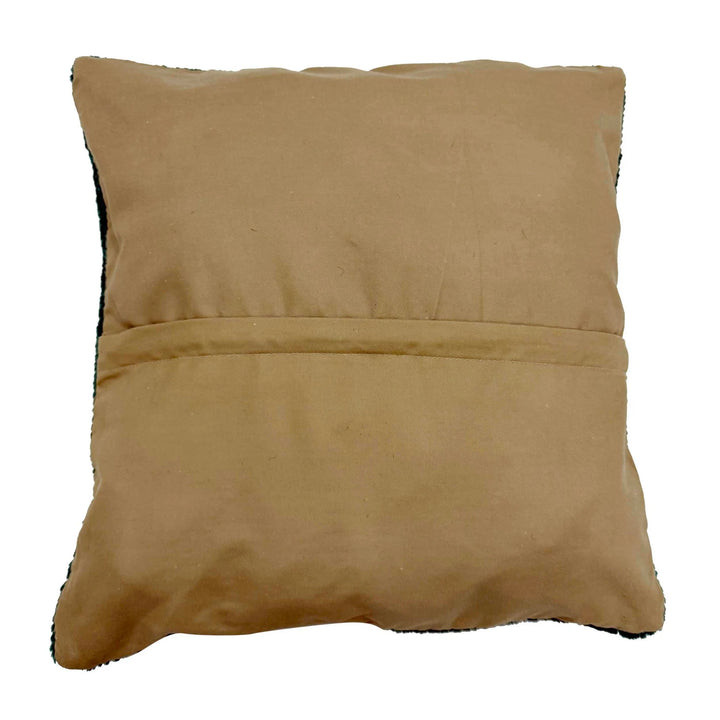 Blue Afghan Overdyed Cushion Cover 1' 5" x 1' 4" Hand-Knotted | No. AL528715
