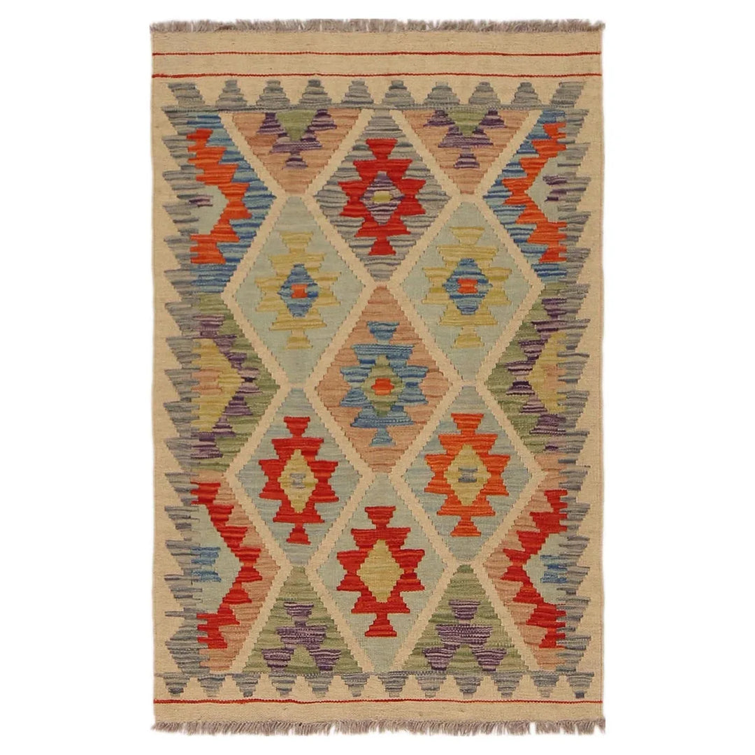 Afghan Kilim Rug 2' 7" x 4' 0" Flat-Weave | No. AL52933
