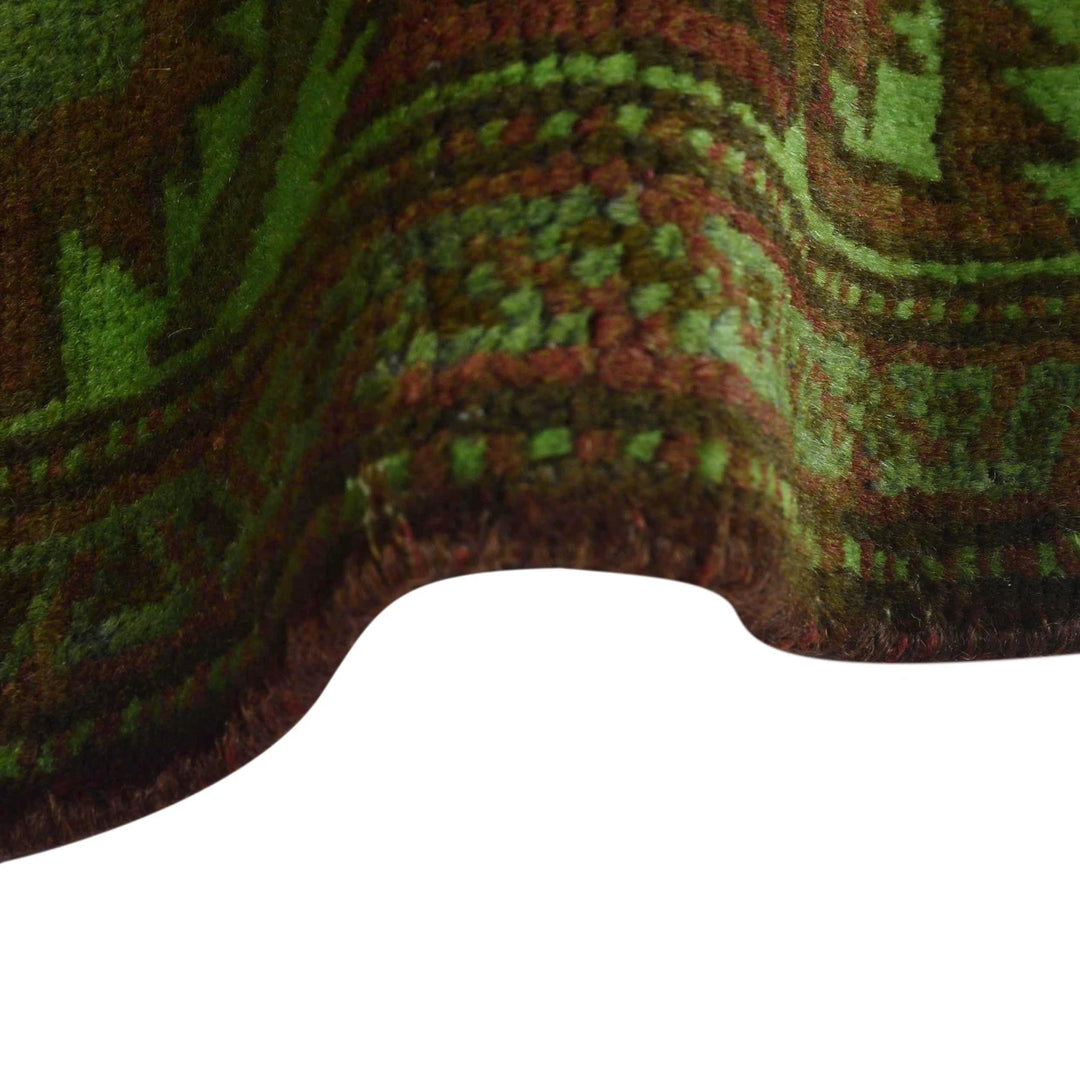 Green Pakistani Overdye Rug 3' 11" x 5' 7" Hand-Knotted | No. AL52964