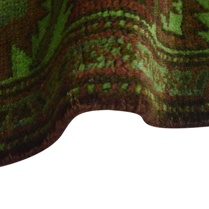 Green Pakistani Overdye Rug 3' 11" x 5' 7" Hand-Knotted | No. AL52964