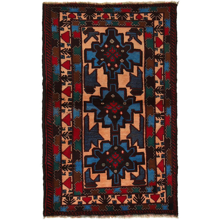 Afghan Baluchi Rug 2' 11" x 4' 10" Hand-Knotted | No. AL52969