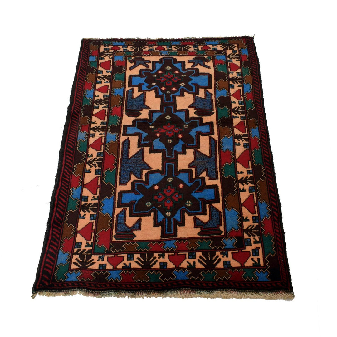 Afghan Baluchi Rug 2' 11" x 4' 10" Hand-Knotted | No. AL52969