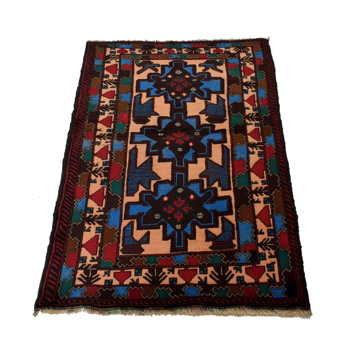 Afghan Baluchi Rug 2' 11" x 4' 10" Hand-Knotted | No. AL52969
