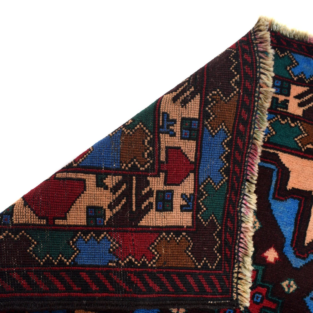 Afghan Baluchi Rug 2' 11" x 4' 10" Hand-Knotted | No. AL52969